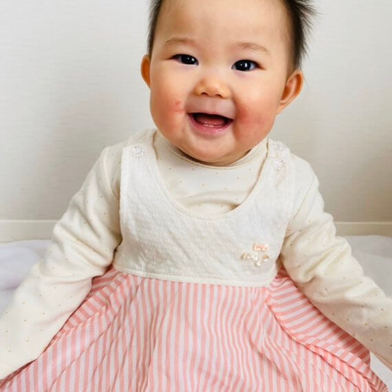 Look #6 Girly Girl Stylist: Chie K ai Outfit: Long polka dot sleeve, Salmon pink stripe dress Model: Yui Emoto Photographer: Chiho Emoto Location: Amagasaki, Hyogo