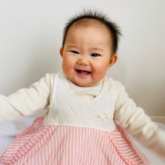 Look #6 Girly Girl Stylist: Chie K ai Outfit: Long polka dot sleeve, Salmon pink stripe dress Model: Yui Emoto Photographer: Chiho Emoto Location: Amagasaki, Hyogo