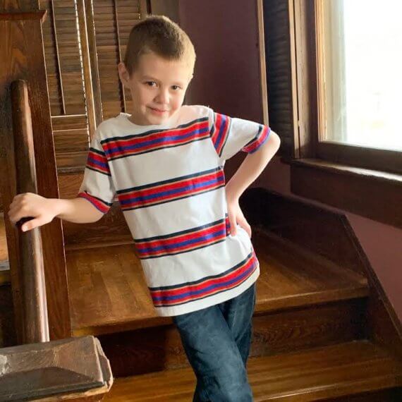 Look #9 Casual Style Stylist: Chie Kai Outfit: Red stripe T - shirt, denim jeans Shoes: Personal Collection Accessories: Personal Collection Model: Liam Weatherall Photographer: Jenny Weatherall Art by: Josh Weatherall Location: Brockport, NY