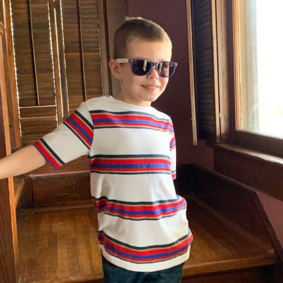 Look #9 Casual Style Stylist: Chie Kai Outfit: Red stripe T - shirt, denim jeans Shoes: Personal Collection Accessories: Personal Collection Model: Liam Weatherall Photographer: Jenny Weatherall Art by: Josh Weatherall Location: Brockport, NY