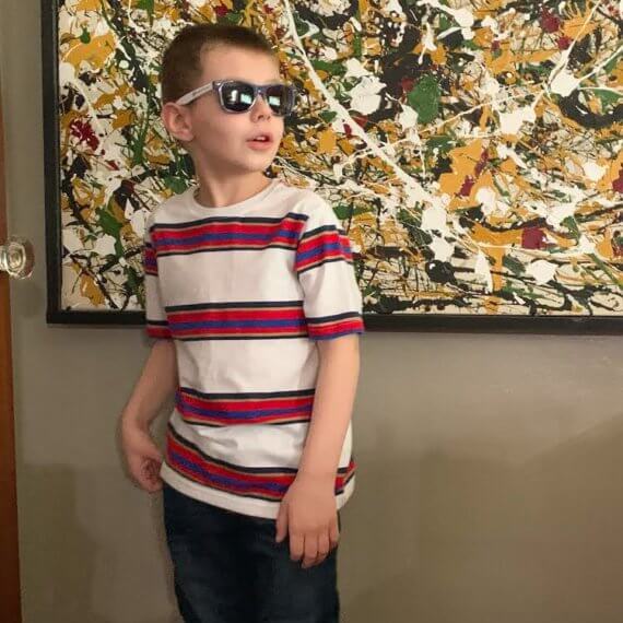 Look #9 Casual Style Stylist: Chie Kai Outfit: Red stripe T - shirt, denim jeans Shoes: Personal Collection Accessories: Personal Collection Model: Liam Weatherall Photographer: Jenny Weatherall Art by: Josh Weatherall Location: Brockport, NY