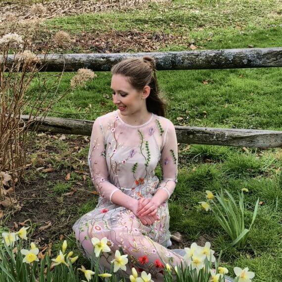 Three-quarter length sleeved midi floral mesh overlay dress with nude slip